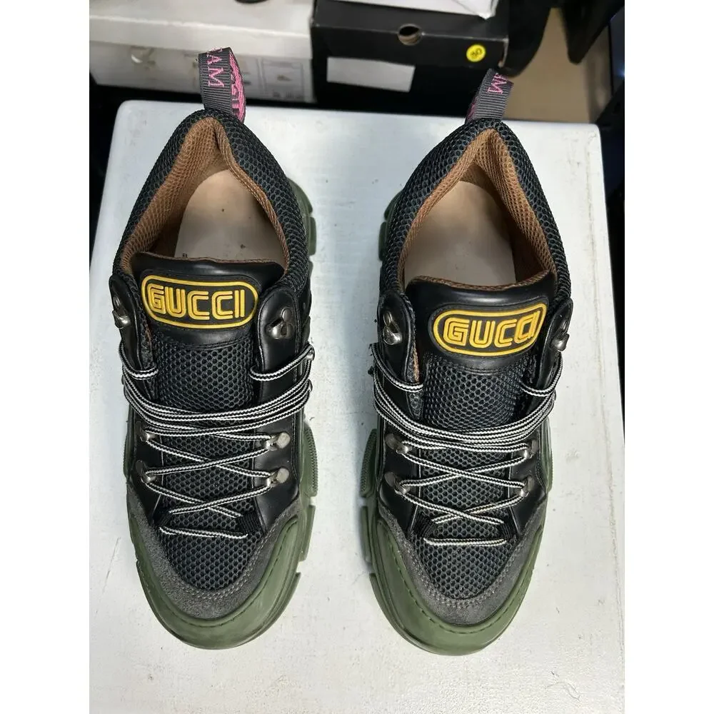 GUCCI SEGA Flsshtrek Green Black Sneaker Size 10.5G / 11 US Mens